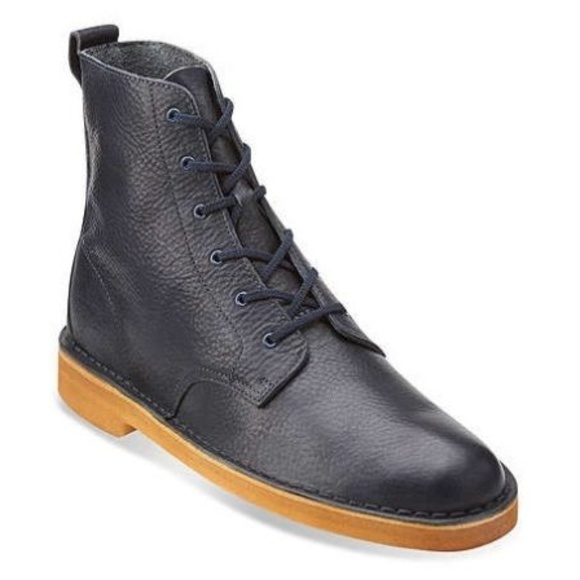 navy blue desert clarks